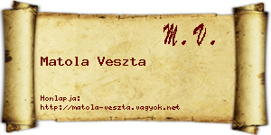 Matola Veszta névjegykártya